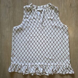 NWT LOFT Outlet Sleeveless Ruffle Hem Blouse – Small